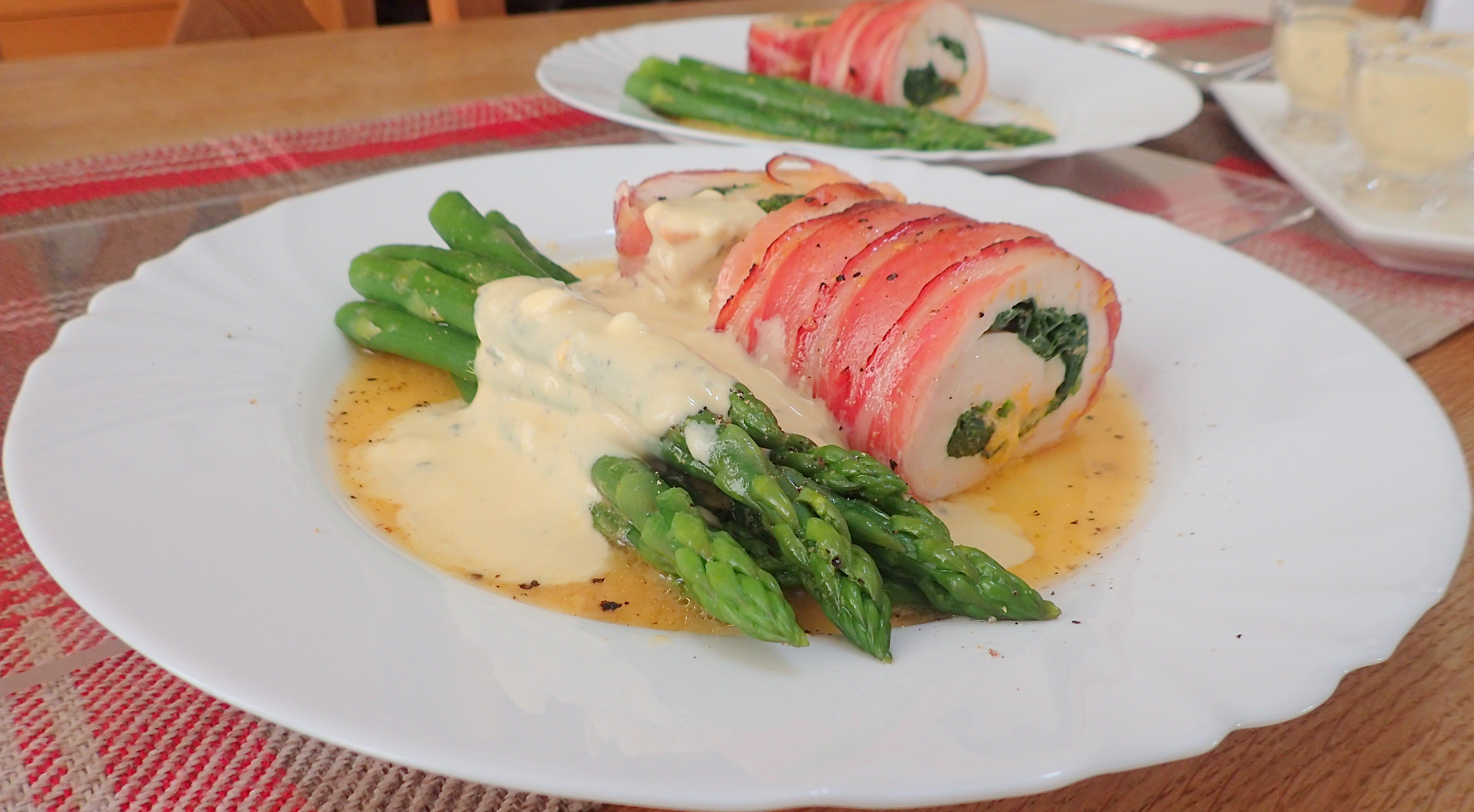 Chicken breast stuffed served with a blue cheese sauce