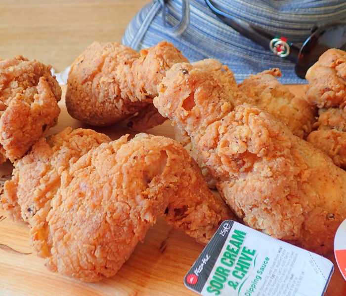 Double dipped, twice fried crispy chicken