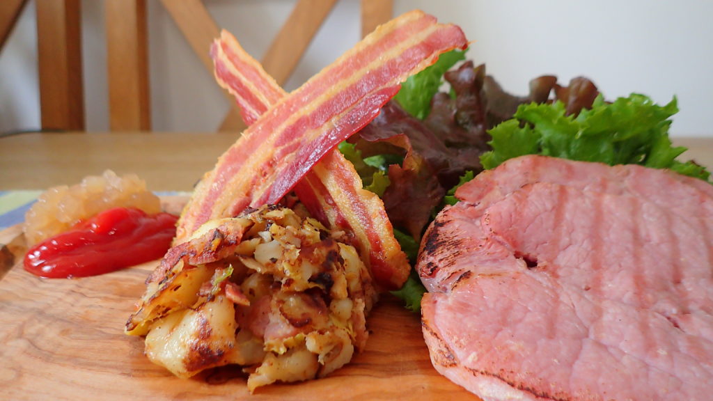 Gammon with bubble & squeak Just Julie